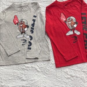 Kids Long Sleeve Tees - Gray and Red